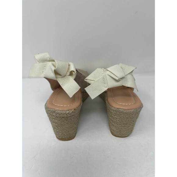 Yasirun Bow Accent Espadrille Wedge Sandal in Golden Size 8 New Without Box - Picture 5 of 7